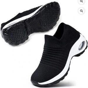 STQ Slip-On Walking Sneakers — slip On-Women’s 6.5, Black/White